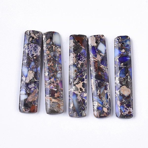 PandaHall Synthetic Regalite/Imperial Jasper/Sea Sediment Jasper Pendants, Dyed, Rectangle, Colorful, 48x10x4mm, Hole: 1.2mm Imperial Jasper...
PandaHall Synthetic Regalite/Imperial Jasper/Sea Sediment Jasper Pendants, Dyed, Rectangle, Colorful, 48x10x4mm, Hole: 1.2mm Imperial Jasper...