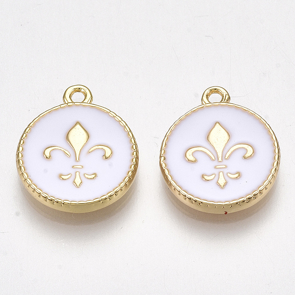 PandaHall Brass Charms, with Enamel, Flat Round with Fleur De Lis, Creamy White, Nickel Free, Real 18K Gold Plated, 14x12x2mm, Hole: 1.2mm...
PandaHall Brass Charms, with Enamel, Flat Round with Fleur De Lis, Creamy White, Nickel Free, Real 18K Gold Plated, 14x12x2mm, Hole: 1.2mm...