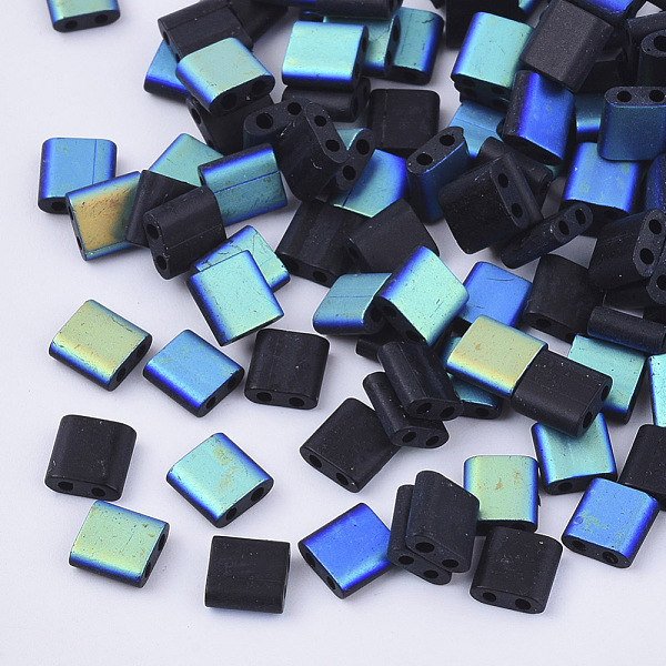 PandaHall 2-Hole Glass Seed Beads, Half Rainbow Plated & Frosted Colours, Square, Black, 5x4.5~5.5x2~2.5mm, Hole: 0.5~0.8mm, about...
PandaHall 2-Hole Glass Seed Beads, Half Rainbow Plated & Frosted Colours, Square, Black, 5x4.5~5.5x2~2.5mm, Hole: 0.5~0.8mm, about...