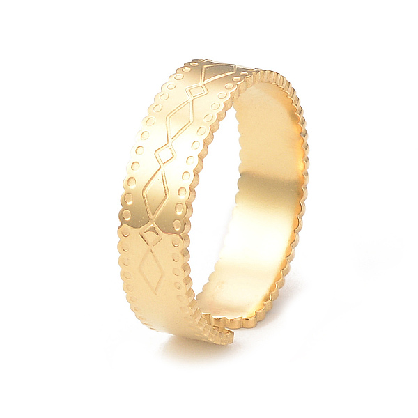 PandaHall Ion Plating(IP) 304 Stainless Steel Rhombus Pattern Open Cuff Ring for Women, Real 14K Gold Plated, Inner Diameter: 17mm 304...
PandaHall Ion Plating(IP) 304 Stainless Steel Rhombus Pattern Open Cuff Ring for Women, Real 14K Gold Plated, Inner Diameter: 17mm 304...