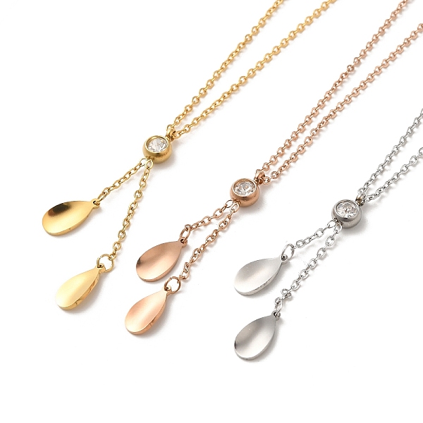 PandaHall Teardrop Vacuum Plating 304 Stainless Steel Lariat Necklaces, with Rhinestone, Mixed Color, 15.24 inch(38.7cm) Rhinestone Teardrop..., Clear
PandaHall Teardrop Vacuum Plating 304 Stainless Steel Lariat Necklaces, with Rhinestone, Mixed Color, 15.24 inch(38.7cm) Rhinestone Teardrop..., Clear