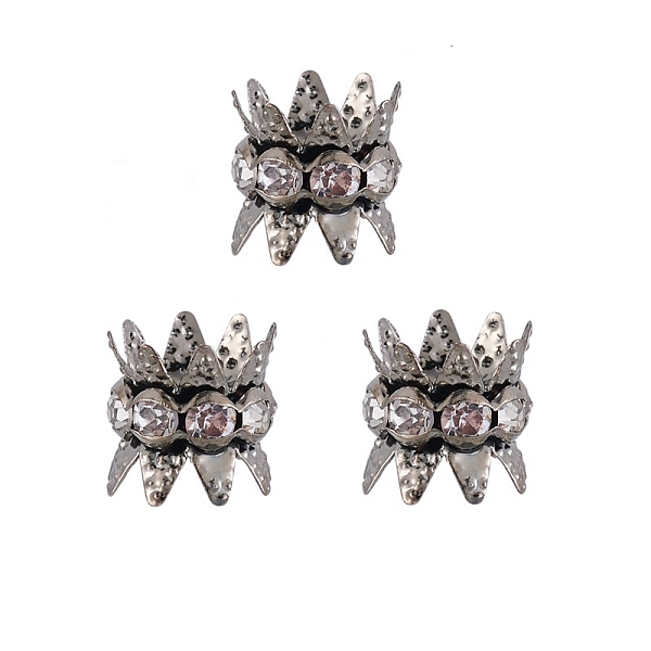 PandaHall Zinc Alloy Bead Cap, with Rhinestone, Double Sided, Flower, Multi-Petal, Platinum, 10x10mm, Hole: 1mm Alloy+Rhinestone Clear
PandaHall Zinc Alloy Bead Cap, with Rhinestone, Double Sided, Flower, Multi-Petal, Platinum, 10x10mm, Hole: 1mm Alloy+Rhinestone Clear
