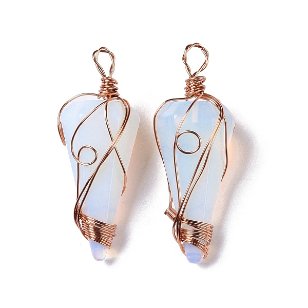 PandaHall Opalite Pendants, Copper Wire Wrapped Big Pendants, Faceted Cone Charms, Rose Gold, 50~50.5x16.5x18~19mm, Hole: 8x3.5~4mm ...
PandaHall Opalite Pendants, Copper Wire Wrapped Big Pendants, Faceted Cone Charms, Rose Gold, 50~50.5x16.5x18~19mm, Hole: 8x3.5~4mm ...