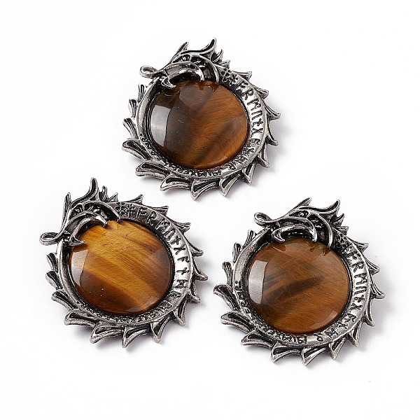 PandaHall Natural Tiger Eye Pendants, Dragon Charms, with Rack Plating Antique Silver Tone Alloy Findings, Cadmium Free & Lead Free...
PandaHall Natural Tiger Eye Pendants, Dragon Charms, with Rack Plating Antique Silver Tone Alloy Findings, Cadmium Free & Lead Free...