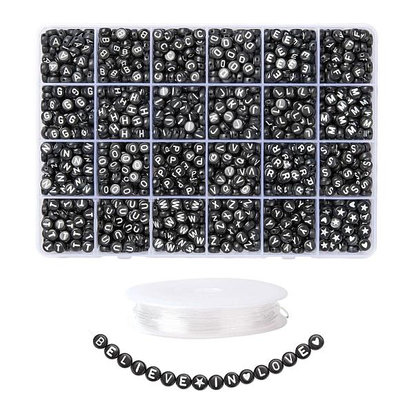 PandaHall DIY Jewelry Making Kits, Including Black Round Acrylic Beads White Letter, Elastic Crystal Thread, Black, 1920Pcs/Set Acrylic...
PandaHall DIY Jewelry Making Kits, Including Black Round Acrylic Beads White Letter, Elastic Crystal Thread, Black, 1920Pcs/Set Acrylic...