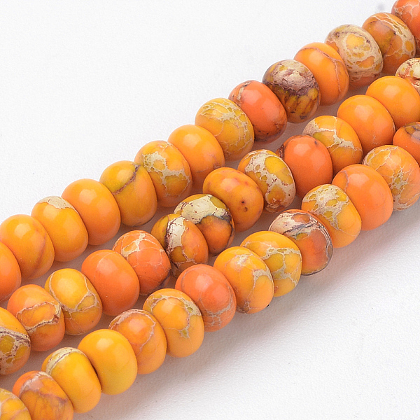 PandaHall Synthetic Regalite/Imperial Jasper/Sea Sediment Jasper Beads Strands, Dyed, Rondelle, Dark Orange, 8~8.5x4.5~5mm, Hole: 1mm, about...
PandaHall Synthetic Regalite/Imperial Jasper/Sea Sediment Jasper Beads Strands, Dyed, Rondelle, Dark Orange, 8~8.5x4.5~5mm, Hole: 1mm, about...