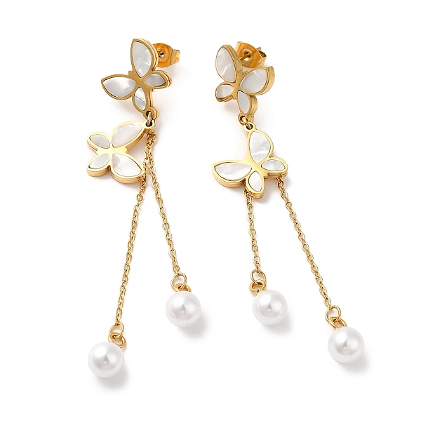 PandaHall Vacuum Plating 304 Stainless Steel Butterfly Dangle Stud Earrings, Natural Shell & Plastic Tassel Earrings, White, 66x17mm 304...
PandaHall Vacuum Plating 304 Stainless Steel Butterfly Dangle Stud Earrings, Natural Shell & Plastic Tassel Earrings, White, 66x17mm 304...