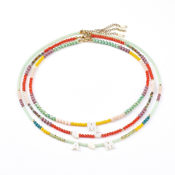 PandaHall Natural Shell Mixed Letter Pendant Necklaces Set, Initial Necklaces, with Faceted Rondelle Glass Beads and 304 Stainless Steel..., Multicolor
PandaHall Natural Shell Mixed Letter Pendant Necklaces Set, Initial Necklaces, with Faceted Rondelle Glass Beads and 304 Stainless Steel..., Multicolor
