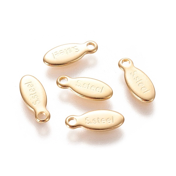 PandaHall 304 Stainless Steel Charms, Chain Extender Teardrop, Oval with Word Steel, Real 24k Gold Plated, 10x4x0.9mm, Hole: 1.2mm 304...
PandaHall 304 Stainless Steel Charms, Chain Extender Teardrop, Oval with Word Steel, Real 24k Gold Plated, 10x4x0.9mm, Hole: 1.2mm 304...