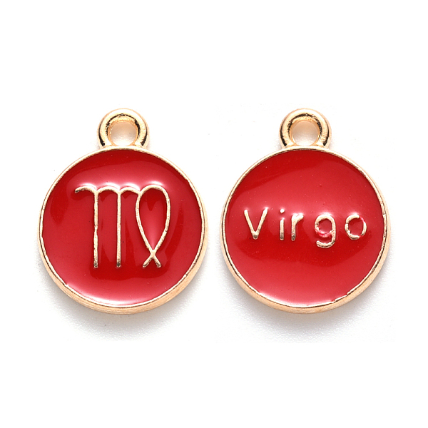 PandaHall Alloy Enamel Pendants, Cadmium Free & Lead Free, Flat Round with Constellation, Light Gold, Red, Virgo, 22x18x2mm, Hole: 1.5mm...
PandaHall Alloy Enamel Pendants, Cadmium Free & Lead Free, Flat Round with Constellation, Light Gold, Red, Virgo, 22x18x2mm, Hole: 1.5mm...