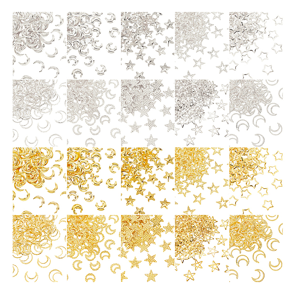PandaHall Olycraft 1400Pcs 20 Style Brass Cabochons, Nail Art Decoration Accessories for Women, Moon & Star, Golden & Silver, 5~8x4~8mm...
PandaHall Olycraft 1400Pcs 20 Style Brass Cabochons, Nail Art Decoration Accessories for Women, Moon & Star, Golden & Silver, 5~8x4~8mm...