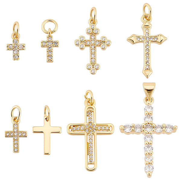 PandaHall AHADERMAKER 16Pcs 8 Styles Brass Micro Pave Cubic Zirconia Cross Charms, Golden, 8~24x7~17.5x1~3.5mm, Hole: 2~3.5x2~4.5mm..., Clear
PandaHall AHADERMAKER 16Pcs 8 Styles Brass Micro Pave Cubic Zirconia Cross Charms, Golden, 8~24x7~17.5x1~3.5mm, Hole: 2~3.5x2~4.5mm..., Clear