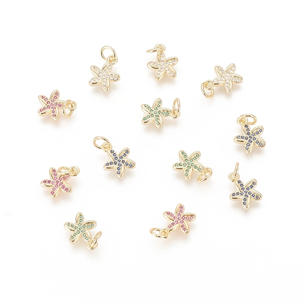 PandaHall Brass Micro Pave Cubic Zirconia Charms, with Jump Ring, Long-Lasting Plated, Real 18K Gold Plated, Flower, Mixed Color, 11x9x2mm..., Multicolor
PandaHall Brass Micro Pave Cubic Zirconia Charms, with Jump Ring, Long-Lasting Plated, Real 18K Gold Plated, Flower, Mixed Color, 11x9x2mm..., Multicolor