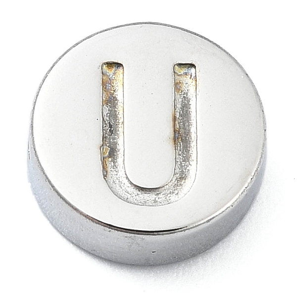 PandaHall 304 Stainless Steel Beads, Flat Round with Letter, Stainless Steel Color, Letter U, 8x3mm, Hole: 1.6mm 304 Stainless Steel Letter...
PandaHall 304 Stainless Steel Beads, Flat Round with Letter, Stainless Steel Color, Letter U, 8x3mm, Hole: 1.6mm 304 Stainless Steel Letter...