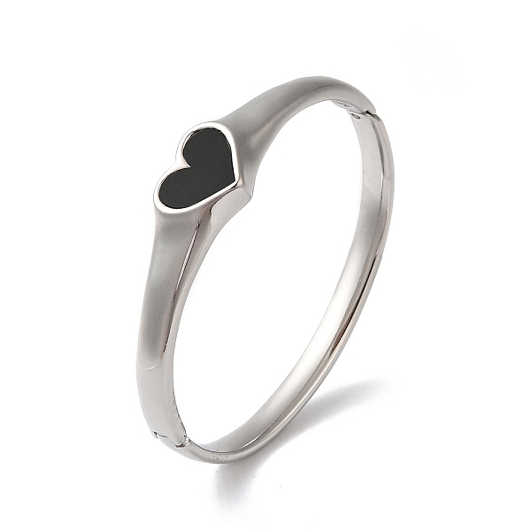 PandaHall Heart 304 Stainless Steel Pave Shell Hinged Bangles for Women, Stainless Steel Color, Black, 1/2 inch(1.4cm), Inner Diameter...
PandaHall Heart 304 Stainless Steel Pave Shell Hinged Bangles for Women, Stainless Steel Color, Black, 1/2 inch(1.4cm), Inner Diameter...