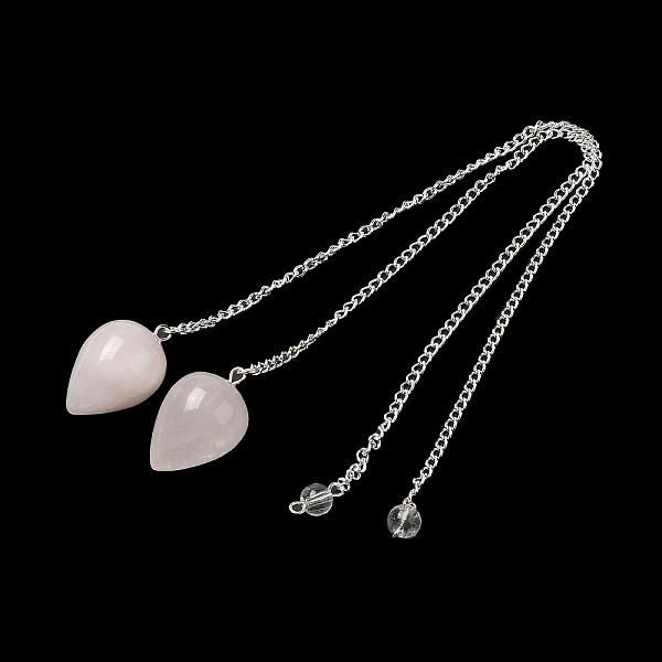 PandaHall Natural Rose Quartz Dowsing Pendulums, with Silver Tone Iron Chains, Teardrop Pendant, 235mm, Hole: 1.6mm Rose Quartz Teardrop
PandaHall Natural Rose Quartz Dowsing Pendulums, with Silver Tone Iron Chains, Teardrop Pendant, 235mm, Hole: 1.6mm Rose Quartz Teardrop