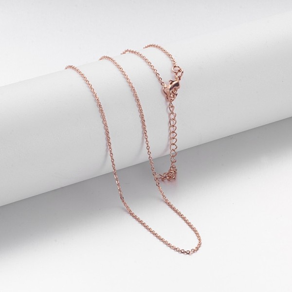 PandaHall Brass Chain Necklaces, Cable Chain, with Lobster Clasps, Rose Gold, 17 inch Brass
PandaHall Brass Chain Necklaces, Cable Chain, with Lobster Clasps, Rose Gold, 17 inch Brass