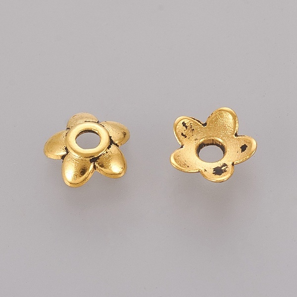 PandaHall Tibetan Style Bead Caps, Antique Golden, Cadmium Free & Nickel Free & Lead Free, 6.5X6.5X2mm, Hole: 2mm Alloy
PandaHall Tibetan Style Bead Caps, Antique Golden, Cadmium Free & Nickel Free & Lead Free, 6.5X6.5X2mm, Hole: 2mm Alloy