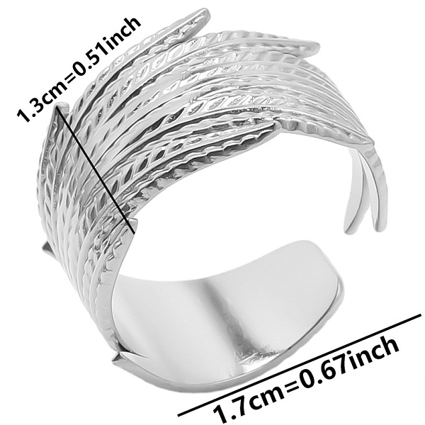 PandaHall Minimalist Wheat 304 Stainless Steel Cuff Rings, Wide Band Open Rings Stainless Steel
PandaHall Minimalist Wheat 304 Stainless Steel Cuff Rings, Wide Band Open Rings Stainless Steel