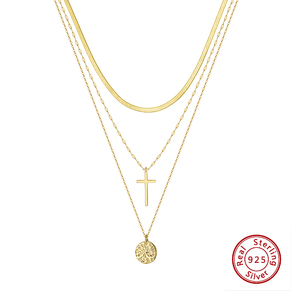 PandaHall 925 Sterling Silver 3 Layer Necklaces, Real 14K Gold Plated, 14.09 inch(35.8cm) Sterling Silver
PandaHall 925 Sterling Silver 3 Layer Necklaces, Real 14K Gold Plated, 14.09 inch(35.8cm) Sterling Silver