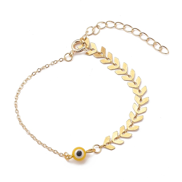 PandaHall Round Evil Eye Lampwork Beaded Bracelets, with 304 Stainless Steel Cobs Chains and Brass Cable Chains, Golden, Yellow, 6-3/4 inch...
PandaHall Round Evil Eye Lampwork Beaded Bracelets, with 304 Stainless Steel Cobs Chains and Brass Cable Chains, Golden, Yellow, 6-3/4 inch...