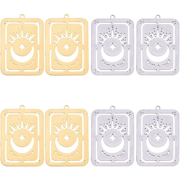 PandaHall 20Pcs 2 Colors 304 Stainless Steel Pendants, Rectangle with Star and Moon, Golden & Stainless Steel Color, 31.5x22.5x1mm, Hole...
PandaHall 20Pcs 2 Colors 304 Stainless Steel Pendants, Rectangle with Star and Moon, Golden & Stainless Steel Color, 31.5x22.5x1mm, Hole...