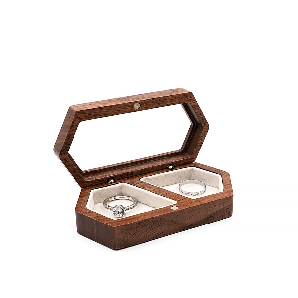 PandaHall 2-Slot Hexagon Walnut Wood Magnetic Wedding Ring Gift Case, Clear Window Jewelry Box with Velvet Inside, for Couple Rings, Floral...
PandaHall 2-Slot Hexagon Walnut Wood Magnetic Wedding Ring Gift Case, Clear Window Jewelry Box with Velvet Inside, for Couple Rings, Floral...