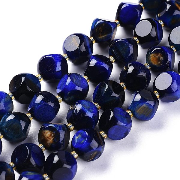 PandaHall Natural Tiger Eye Beads Strands, Dyed & Heated, with Seed Beads, Six Sided Celestial Dice, Prussian Blue, 11.5~12.5x11.5~12.5mm...
PandaHall Natural Tiger Eye Beads Strands, Dyed & Heated, with Seed Beads, Six Sided Celestial Dice, Prussian Blue, 11.5~12.5x11.5~12.5mm...