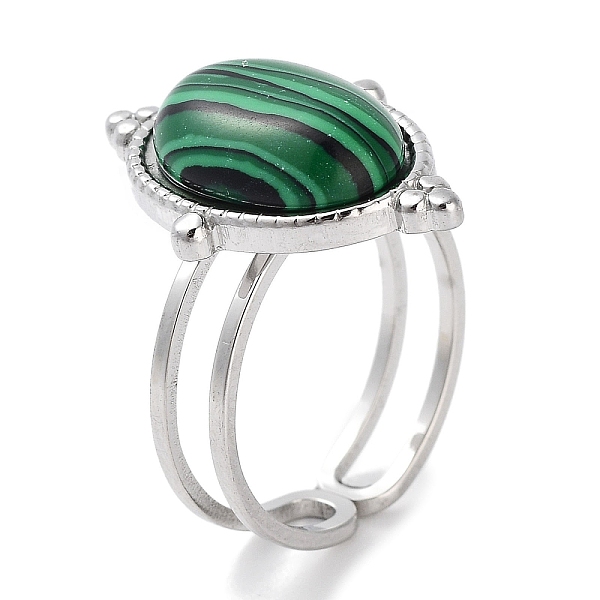 PandaHall 304 Stainless Steel Ring, Adjustable Synthetic Malachite Rings, Oval, 15.5x21.5mm, Inner Diameter: Adjustable Malachite Oval
PandaHall 304 Stainless Steel Ring, Adjustable Synthetic Malachite Rings, Oval, 15.5x21.5mm, Inner Diameter: Adjustable Malachite Oval