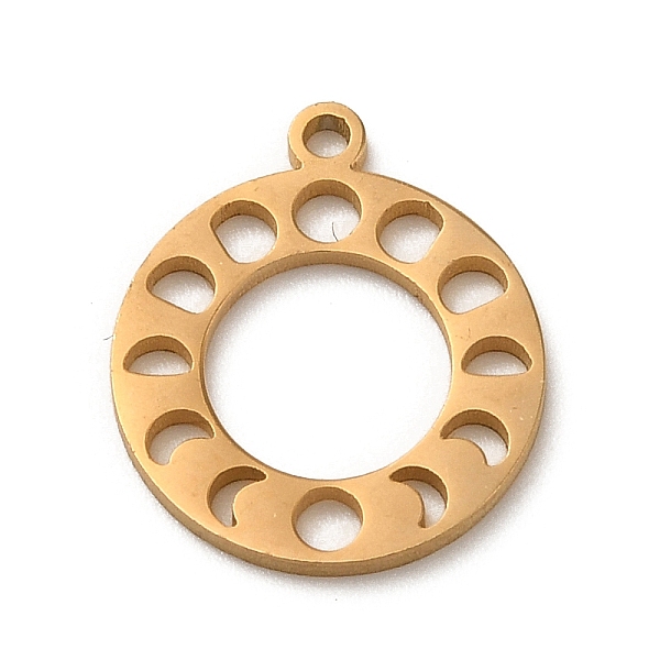 PandaHall 304 Stainless Steel Charms, Laser Cut, Round Ring with Moon Phases Charm, Real 18K Gold Plated, 14.5x12.5x1mm, Hole: 1.2mm 304...
PandaHall 304 Stainless Steel Charms, Laser Cut, Round Ring with Moon Phases Charm, Real 18K Gold Plated, 14.5x12.5x1mm, Hole: 1.2mm 304...