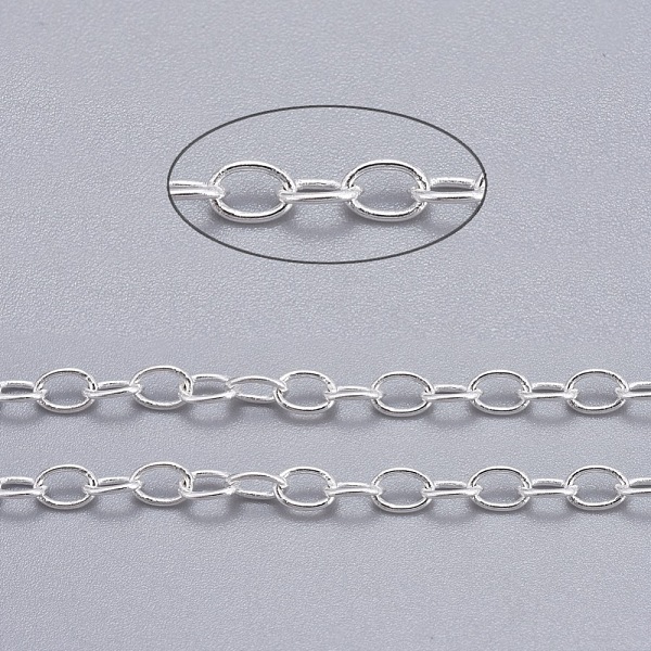PandaHall Brass Cable Chains, Unwelded, with Spool, Oval, Cadmium Free & Lead Free, Silver, 4x3x0.6mm, about 301.83 Feet(92m)/roll Brass
PandaHall Brass Cable Chains, Unwelded, with Spool, Oval, Cadmium Free & Lead Free, Silver, 4x3x0.6mm, about 301.83 Feet(92m)/roll Brass