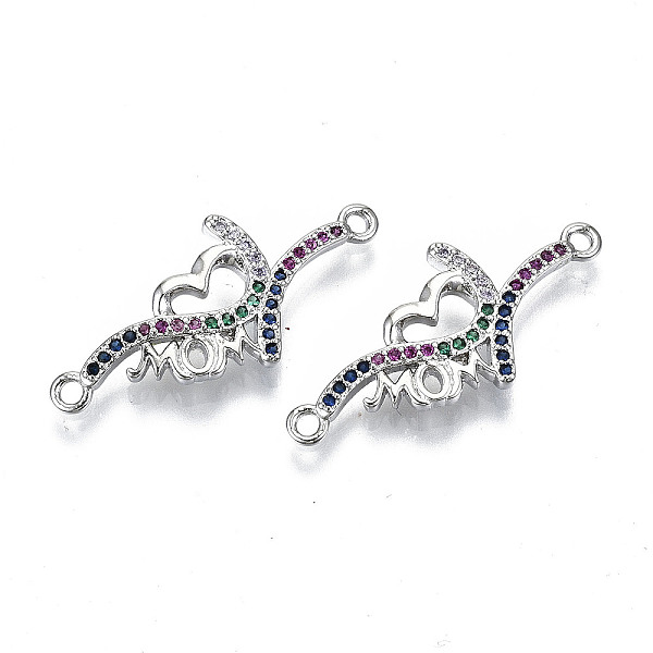 PandaHall Brass Micro Pave Colorful Cubic Zirconia Links Connectors, for Mother's Day, Cadmium Free & Nickel Free & Lead Free, Heart with...
PandaHall Brass Micro Pave Colorful Cubic Zirconia Links Connectors, for Mother's Day, Cadmium Free & Nickel Free & Lead Free, Heart with...