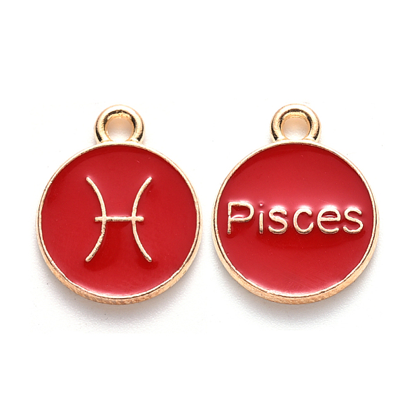 PandaHall Alloy Enamel Pendants, Cadmium Free & Lead Free, Flat Round with Constellation, Light Gold, Red, Pisces, 22x18x2mm, Hole: 1.5mm...
PandaHall Alloy Enamel Pendants, Cadmium Free & Lead Free, Flat Round with Constellation, Light Gold, Red, Pisces, 22x18x2mm, Hole: 1.5mm...