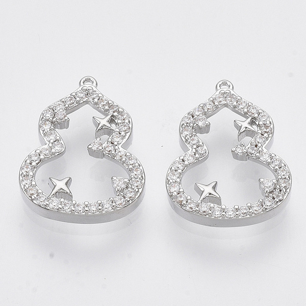 PandaHall Brass Micro Pave Clear Cubic Zirconia Charms, Nickel Free, Gourd/Calabash, Platinum, 13.5x10.5x3mm, Hole: 0.5mm Brass+Cubic...
PandaHall Brass Micro Pave Clear Cubic Zirconia Charms, Nickel Free, Gourd/Calabash, Platinum, 13.5x10.5x3mm, Hole: 0.5mm Brass+Cubic...