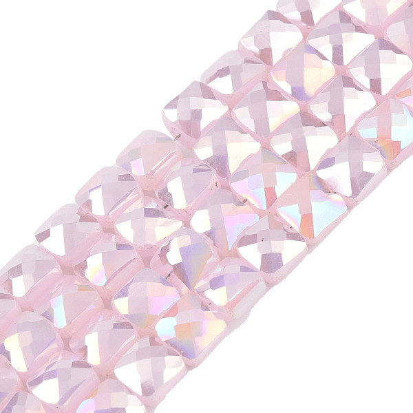 PandaHall Electroplate Opaque Solid Color Glass Beads Strands, AB Color Plated, Faceted, Square, Pink, 6x6x4.5mm, Hole: 1.2mm, about...
PandaHall Electroplate Opaque Solid Color Glass Beads Strands, AB Color Plated, Faceted, Square, Pink, 6x6x4.5mm, Hole: 1.2mm, about...