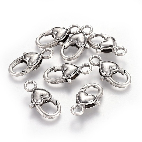 PandaHall Tibetan Style Heart Lobster Claw Clasps, Lead Free & Nickel Free & Cadmium Free, Thailand Sterling Silver Plated, 27x13.5x6mm...
PandaHall Tibetan Style Heart Lobster Claw Clasps, Lead Free & Nickel Free & Cadmium Free, Thailand Sterling Silver Plated, 27x13.5x6mm...
