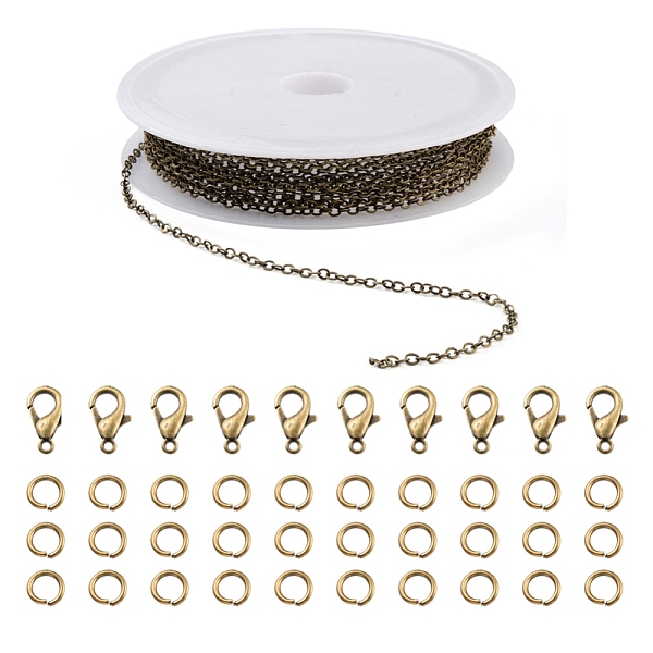 PandaHall DIY 3m Brass Cable Chain Jewelry Making Kit, with 30Pcs Iron Open Jump Rings with 10Pcs Zinc Alloy Lobster Claw Clasps, Antique...
PandaHall DIY 3m Brass Cable Chain Jewelry Making Kit, with 30Pcs Iron Open Jump Rings with 10Pcs Zinc Alloy Lobster Claw Clasps, Antique...