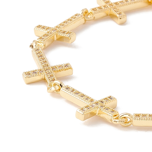 PandaHall Clear Cubic Zirconia Cross Link Chains Bracelet, Brass Jewelry for Women, Cadmium Free & Lead Free, Real 18K Gold Plated, 6-3/8...
PandaHall Clear Cubic Zirconia Cross Link Chains Bracelet, Brass Jewelry for Women, Cadmium Free & Lead Free, Real 18K Gold Plated, 6-3/8...