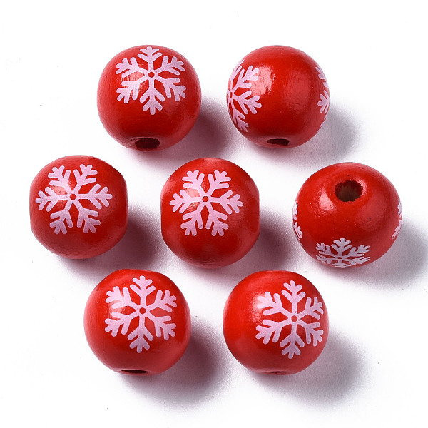 PandaHall Painted Natural Wood European Beads, Large Hole Beads, Printed, Christmas, Round with Snowflake, Red, 16x15mm, Hole: 4mm Wood...
PandaHall Painted Natural Wood European Beads, Large Hole Beads, Printed, Christmas, Round with Snowflake, Red, 16x15mm, Hole: 4mm Wood...