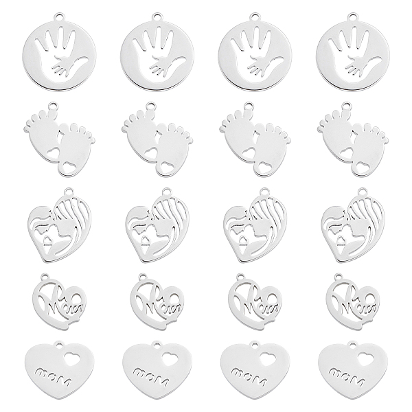 PandaHall SUNNYCLUE 20Pcs 5 Style Mother's Day 304 Stainless Steel Pendants, Mix-shped, Stainless Steel Color, 18~25x17~21.5x1.5mm, Hole...
PandaHall SUNNYCLUE 20Pcs 5 Style Mother's Day 304 Stainless Steel Pendants, Mix-shped, Stainless Steel Color, 18~25x17~21.5x1.5mm, Hole...