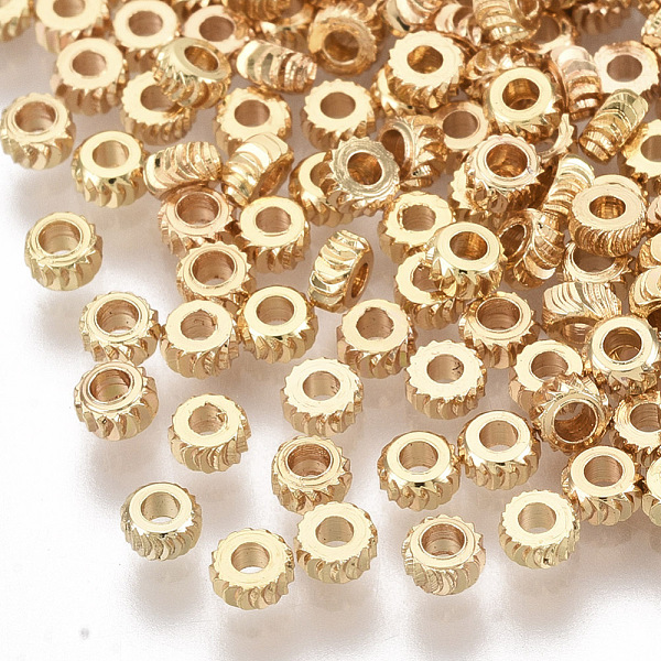 PandaHall Brass Beads, Textured, Ring, Nickel Free, Real 18K Gold Plated, 3x1.5mm, Hole: 1mm Brass Ring
PandaHall Brass Beads, Textured, Ring, Nickel Free, Real 18K Gold Plated, 3x1.5mm, Hole: 1mm Brass Ring