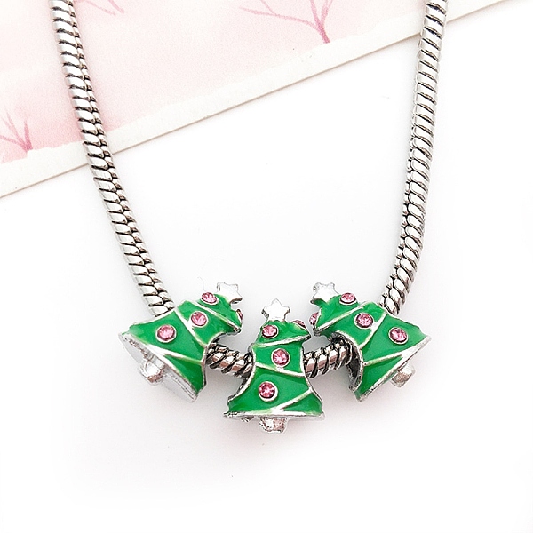 PandaHall Alloy Rhinestone European Beads, Large Hole Beads, Christmas Theme, Tree, 13.5x10x8mm, Hole: 4.5x4mm Alloy+Rhinestone Tree Pink
PandaHall Alloy Rhinestone European Beads, Large Hole Beads, Christmas Theme, Tree, 13.5x10x8mm, Hole: 4.5x4mm Alloy+Rhinestone Tree Pink