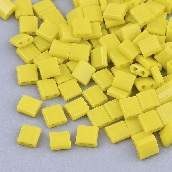 PandaHall 2-Hole Glass Seed Beads, Opaque Colours, Square, Yellow, 5x4.5~5.5x2~2.5mm, Hole: 0.5~0.8mm, about 1180pcs/bag Glass Square Yellow
PandaHall 2-Hole Glass Seed Beads, Opaque Colours, Square, Yellow, 5x4.5~5.5x2~2.5mm, Hole: 0.5~0.8mm, about 1180pcs/bag Glass Square Yellow