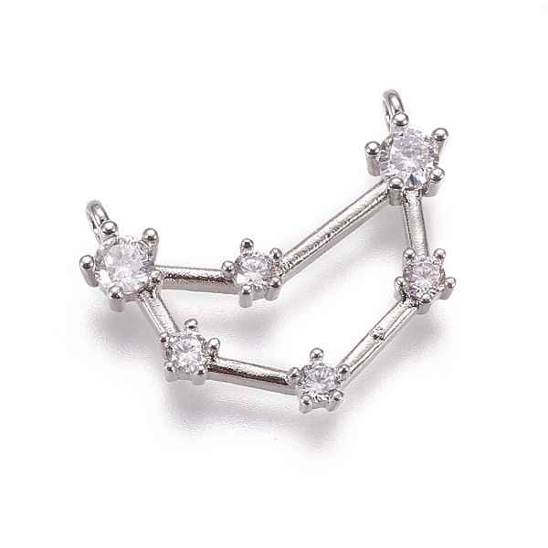 PandaHall Brass Micro Pave Cubic Zirconia Pendants, Twelve Constellations, Platinum, Capricorn, 17x22.5x2.5mm, Hole: 1.5mm Brass+Cubic..., Clear
PandaHall Brass Micro Pave Cubic Zirconia Pendants, Twelve Constellations, Platinum, Capricorn, 17x22.5x2.5mm, Hole: 1.5mm Brass+Cubic..., Clear
