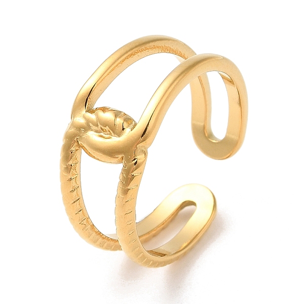 PandaHall 304 Stainless Steel Hollow Knot Open Cuff Rings for Women, Real 18K Gold Plated, Inner Diameter: 18mm 304 Stainless Steel
PandaHall 304 Stainless Steel Hollow Knot Open Cuff Rings for Women, Real 18K Gold Plated, Inner Diameter: 18mm 304 Stainless Steel