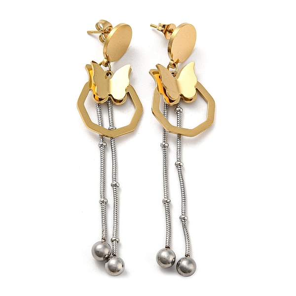 PandaHall Vacuum Plating Two Tone 304 Stainless Steel 3D Butterfly Dangle Stud Earrings, Chains Tassel Earrings, Golden & Stainless Steel...
PandaHall Vacuum Plating Two Tone 304 Stainless Steel 3D Butterfly Dangle Stud Earrings, Chains Tassel Earrings, Golden & Stainless Steel...