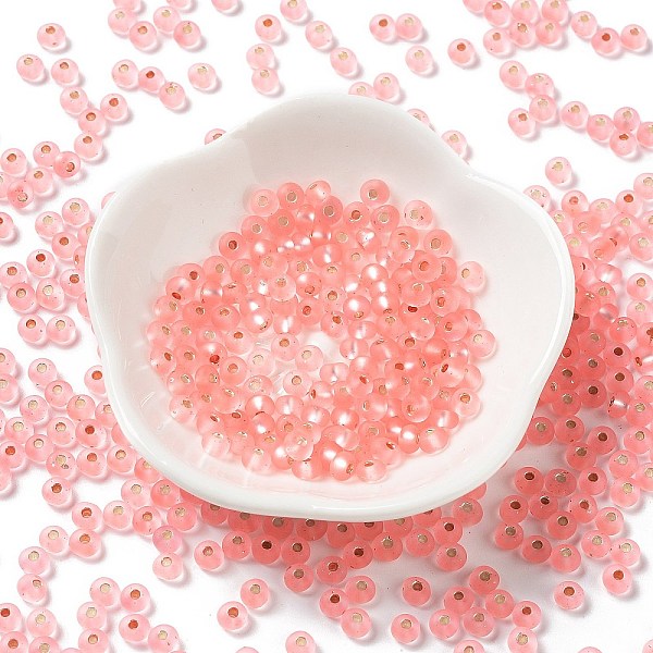 PandaHall 6/0 Glass Seed Beads, Frosted, Silver Lined, Round, Salmon, 4.5x3mm, Hole: 1mm Glass Red
PandaHall 6/0 Glass Seed Beads, Frosted, Silver Lined, Round, Salmon, 4.5x3mm, Hole: 1mm Glass Red