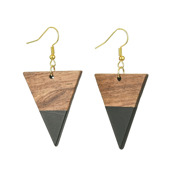 PandaHall Resin & Walnut Wood Triangle Dangle Earrings, Golden Iron Long Drop Earrings, Black, 57x30.5mm Resin Triangle Black
PandaHall Resin & Walnut Wood Triangle Dangle Earrings, Golden Iron Long Drop Earrings, Black, 57x30.5mm Resin Triangle Black