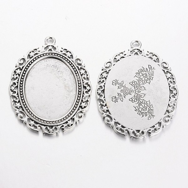 PandaHall Tibetan Style Alloy Big Pendant Cabochon Settings, DIY Findings for Jewelry Making, Lead Free & Nickel Free & Cadmium Free, Oval...
PandaHall Tibetan Style Alloy Big Pendant Cabochon Settings, DIY Findings for Jewelry Making, Lead Free & Nickel Free & Cadmium Free, Oval...
