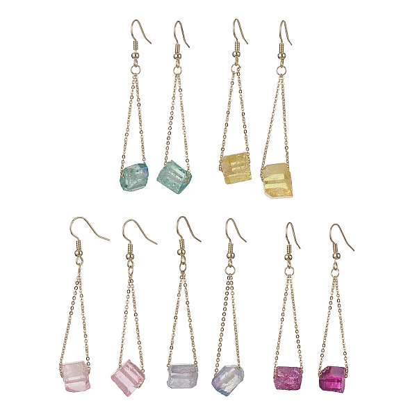 PandaHall Dyed Natural Quartz Crystal Dangle Earrings, Irregular Nugget, Mixed Color, 65~67x11~13mm Quartz Crystal Nuggets Multicolor
PandaHall Dyed Natural Quartz Crystal Dangle Earrings, Irregular Nugget, Mixed Color, 65~67x11~13mm Quartz Crystal Nuggets Multicolor